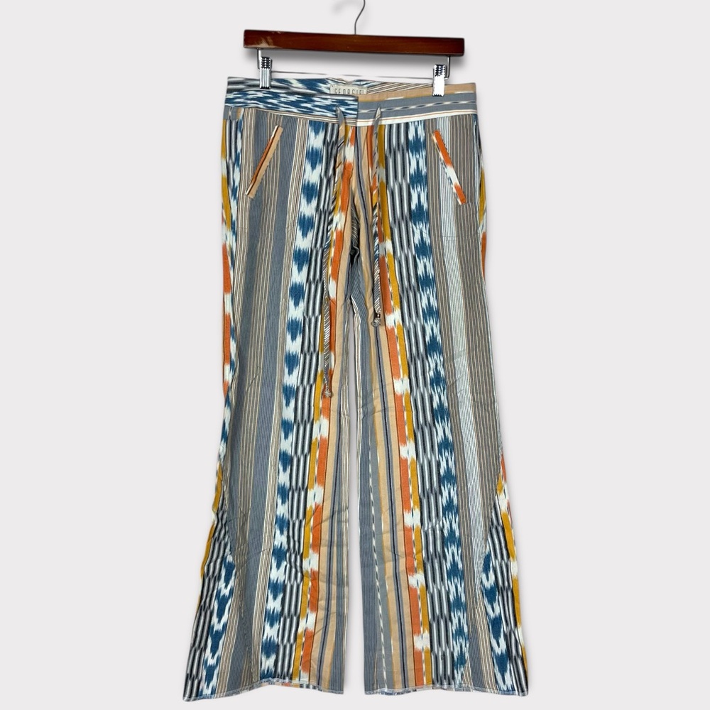 Georgie Cotton Pants 0 Wide Leg‎ Flare Western Boho Cowgirl Granola Girl Hippie